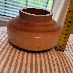 Crate & Barrel orla natural wood vase, excellent condition